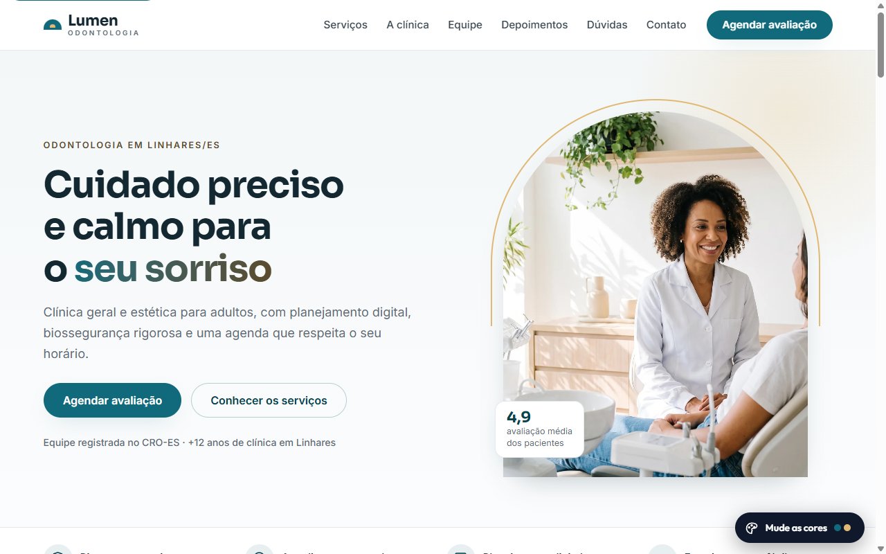 Prévia do modelo Lumen Odontologia