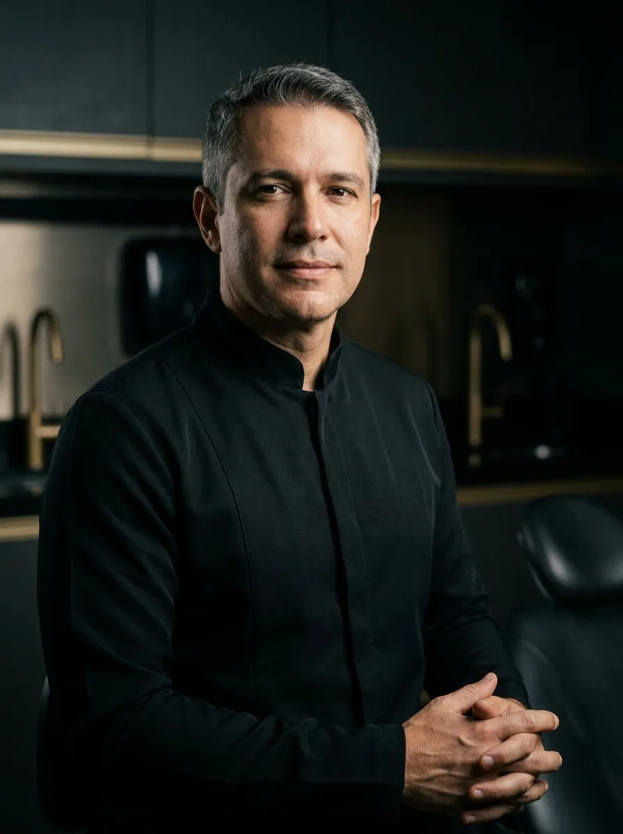 Dr. Rafael Antunes, cirurgião-dentista, em retrato elegante