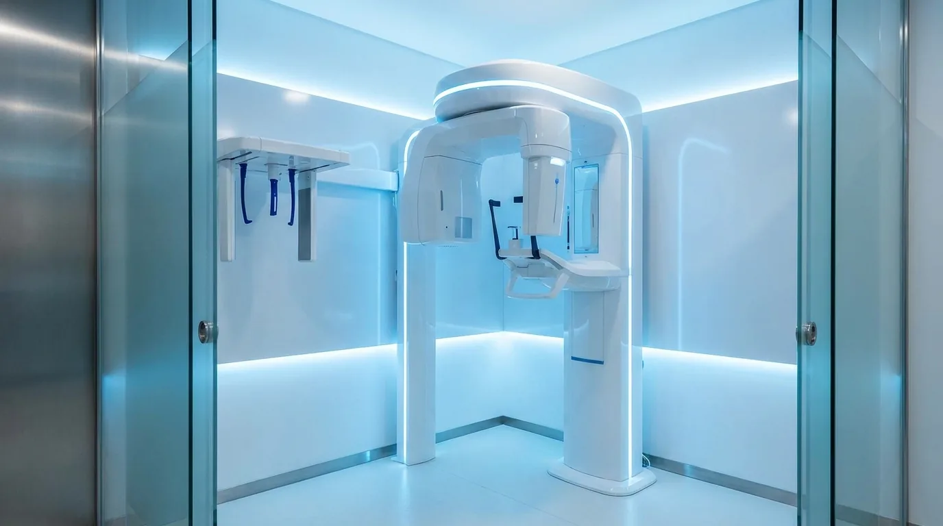 Sala de tomografia computadorizada moderna da clínica Nova Dental